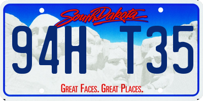 SD license plate 94HT35