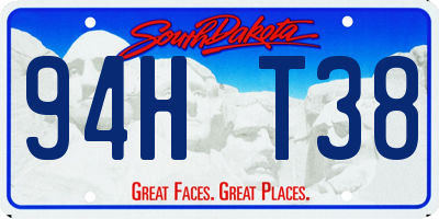 SD license plate 94HT38