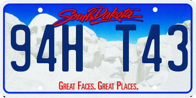 SD license plate 94HT43