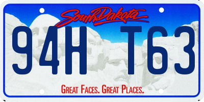 SD license plate 94HT63