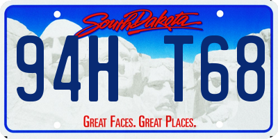 SD license plate 94HT68