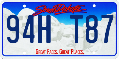 SD license plate 94HT87