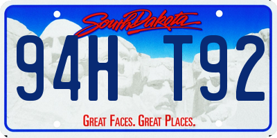 SD license plate 94HT92