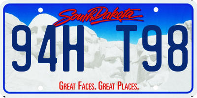 SD license plate 94HT98