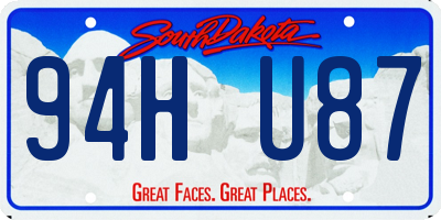 SD license plate 94HU87