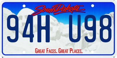 SD license plate 94HU98