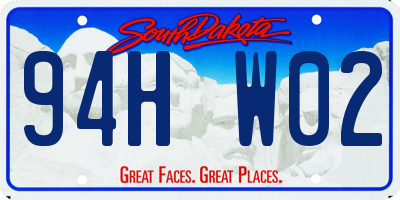 SD license plate 94HW02