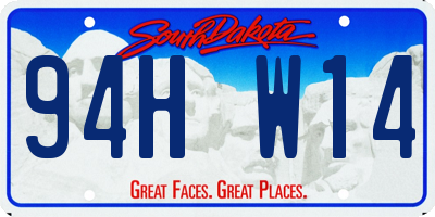 SD license plate 94HW14