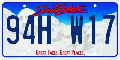 SD license plate 94HW17