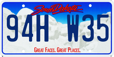 SD license plate 94HW35