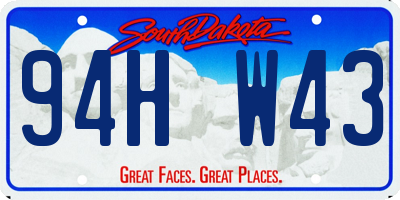 SD license plate 94HW43