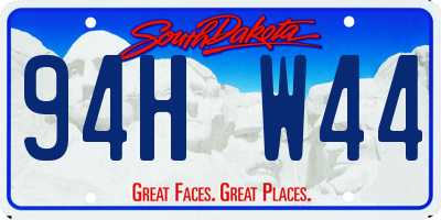 SD license plate 94HW44