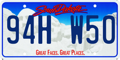 SD license plate 94HW50