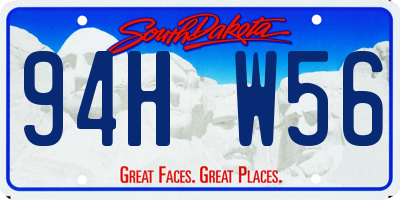 SD license plate 94HW56