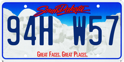 SD license plate 94HW57