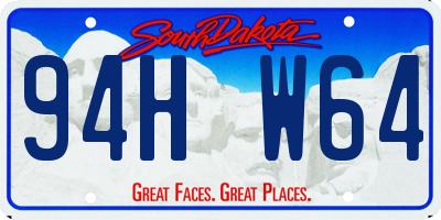 SD license plate 94HW64