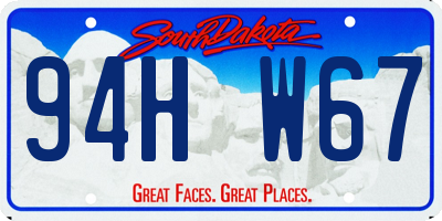 SD license plate 94HW67