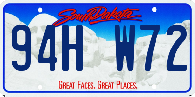 SD license plate 94HW72