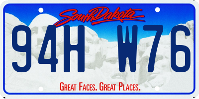 SD license plate 94HW76