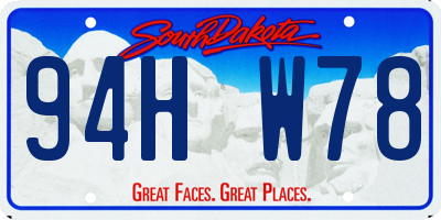 SD license plate 94HW78