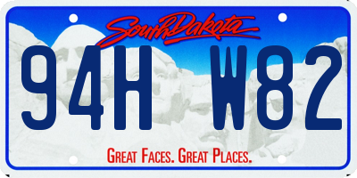 SD license plate 94HW82