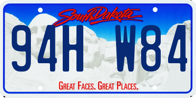 SD license plate 94HW84