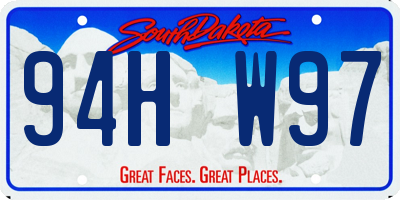 SD license plate 94HW97