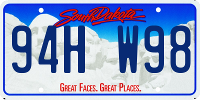 SD license plate 94HW98