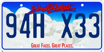 SD license plate 94HX33