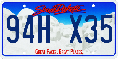 SD license plate 94HX35