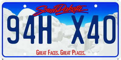 SD license plate 94HX40