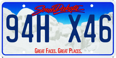 SD license plate 94HX46