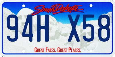 SD license plate 94HX58