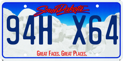 SD license plate 94HX64