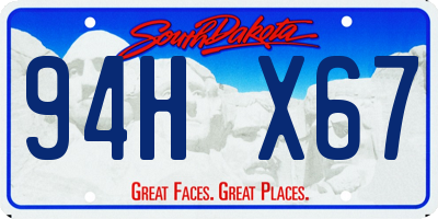 SD license plate 94HX67