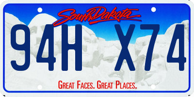 SD license plate 94HX74