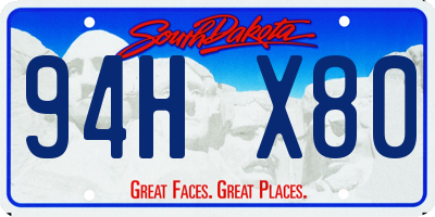 SD license plate 94HX80