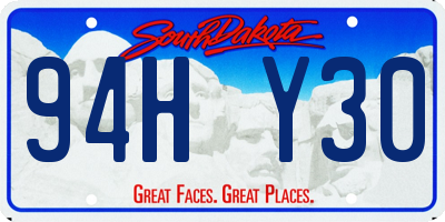 SD license plate 94HY30