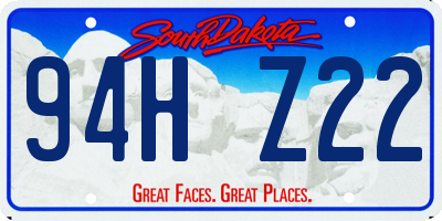 SD license plate 94HZ22