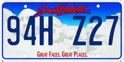SD license plate 94HZ27