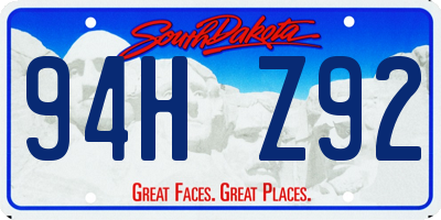 SD license plate 94HZ92