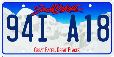 SD license plate 94IA18