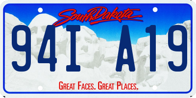 SD license plate 94IA19