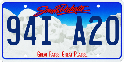 SD license plate 94IA20