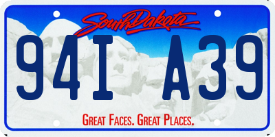 SD license plate 94IA39