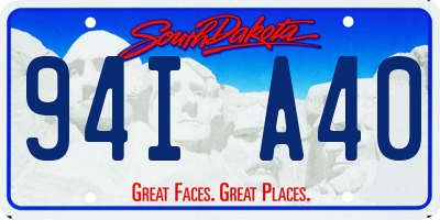 SD license plate 94IA40