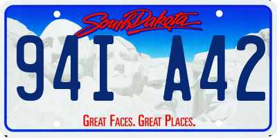 SD license plate 94IA42