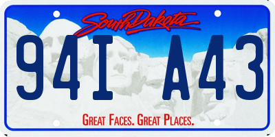 SD license plate 94IA43