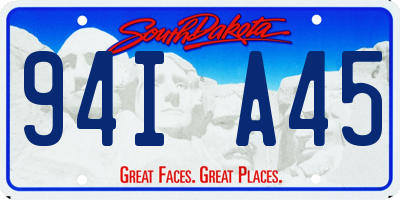 SD license plate 94IA45