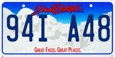 SD license plate 94IA48